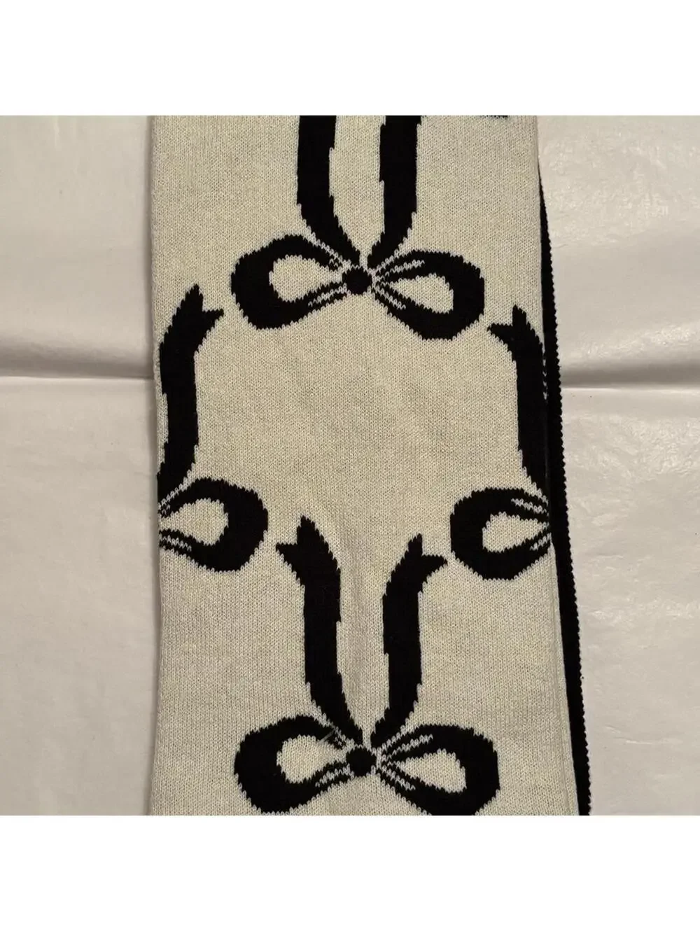 Cynthia Rowley 100% Cotton Kitchen Towels Set of 3, Black and White Bow Pattern